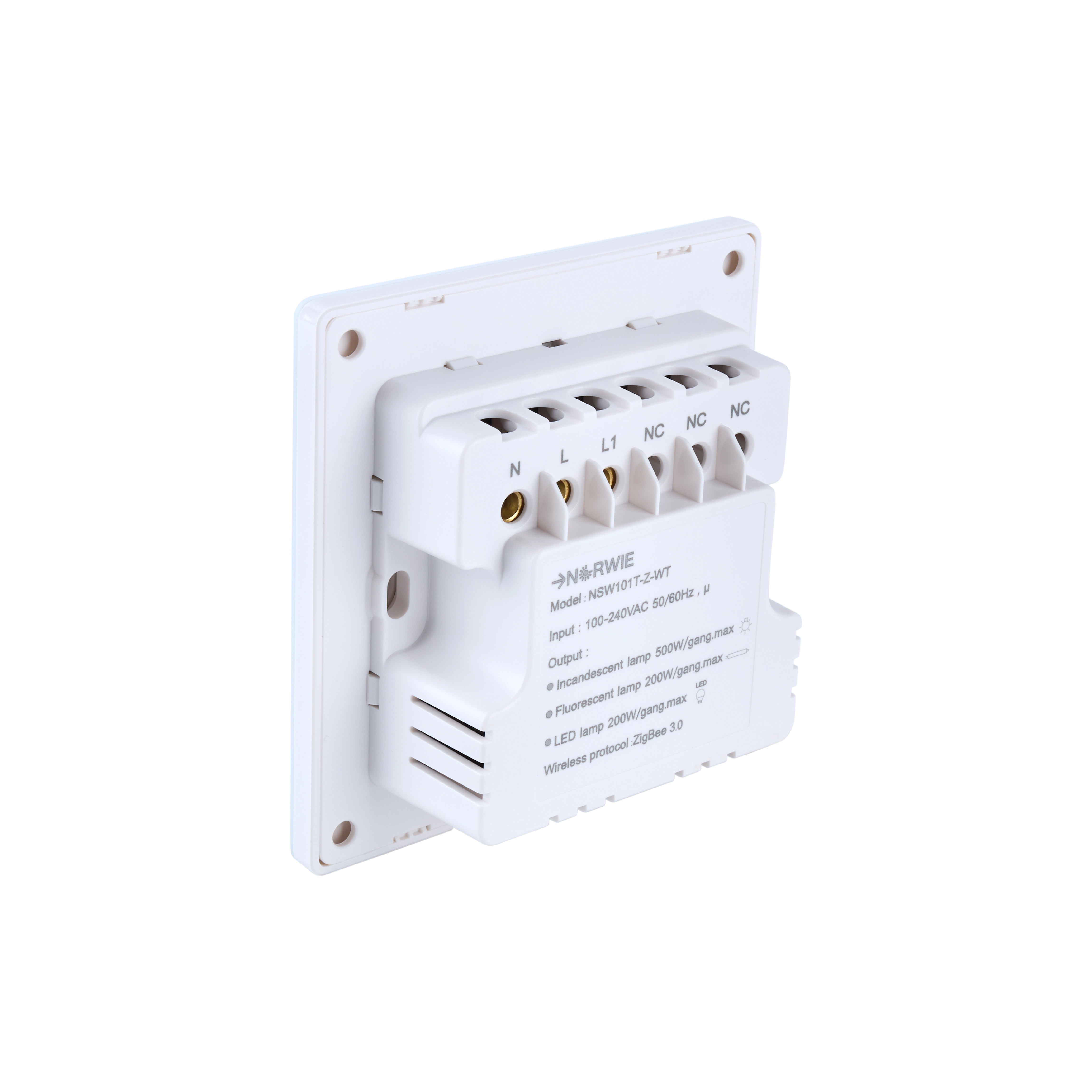 NSW100 1 Gang Smart Light Switch – White Touch Glass