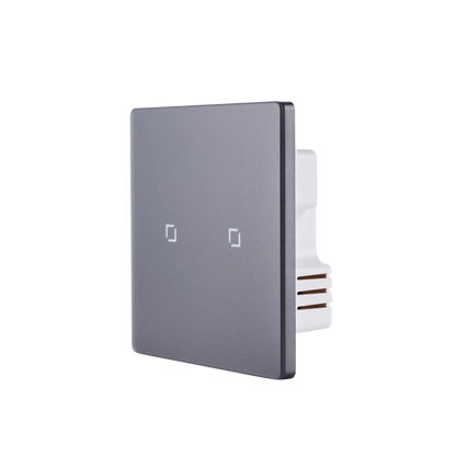 NSW100 2 Gang Smart Light Switch – Grey Touch Glass