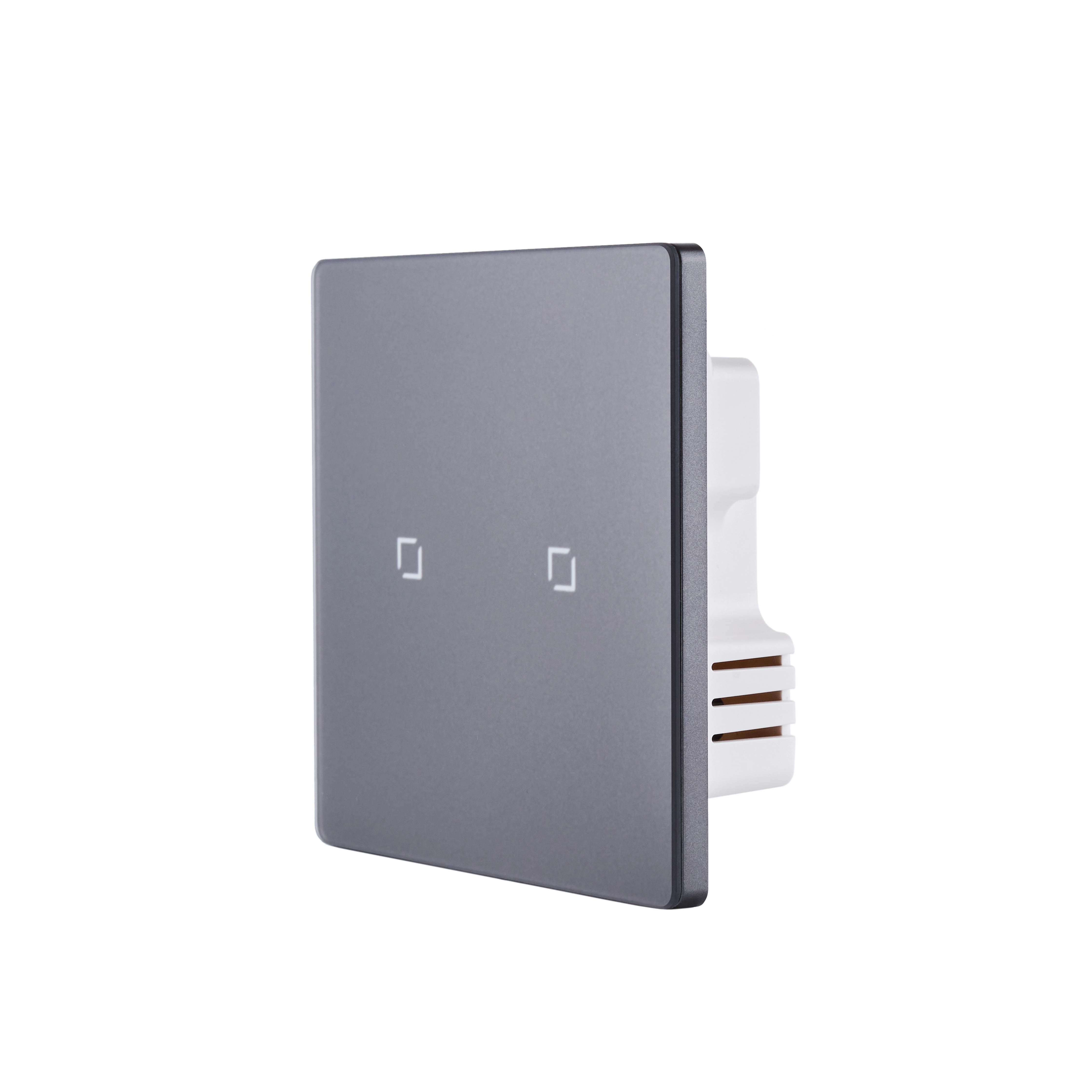 NSW100 2 Gang Smart Light Switch – Grey Touch Glass