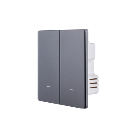 NSW100 2 Gang Smart Light Switch – Grey, Glass Finish