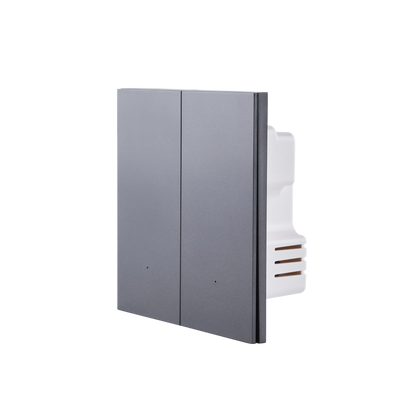 NSW100 2 Gang Smart Light Switch – Grey, Plastic Finish