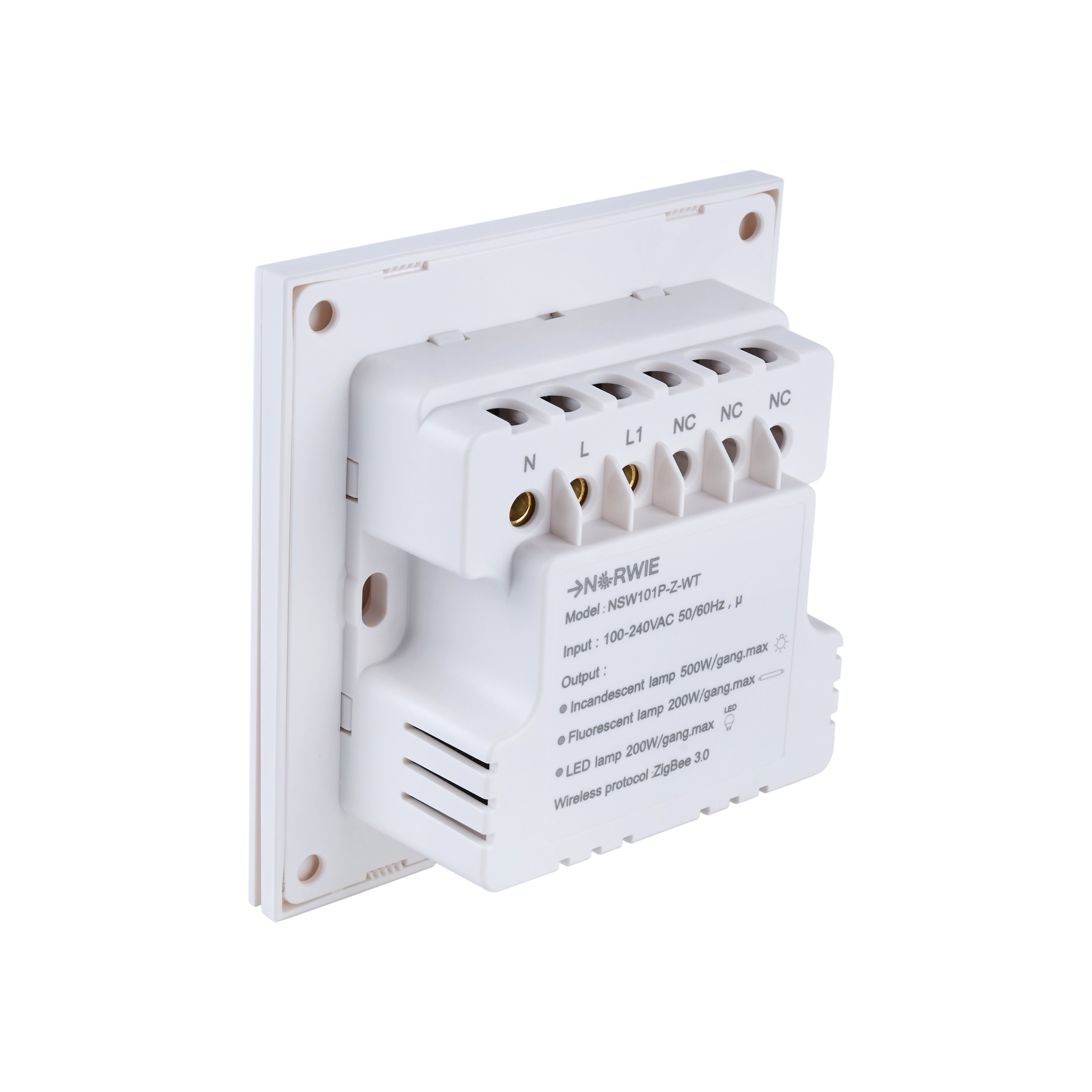 NSW100 1 Gang Smart Light Switch – White Plastic Finish