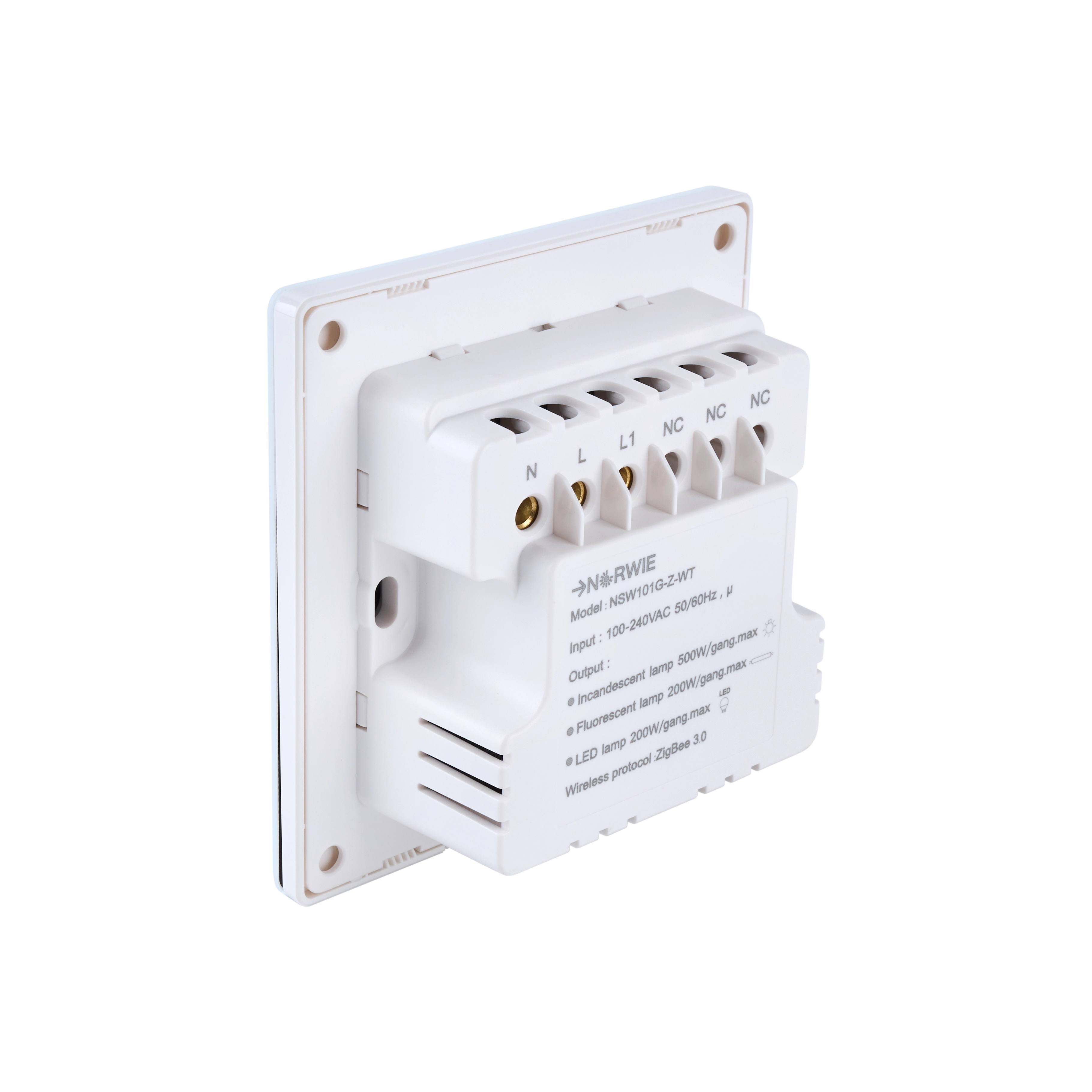 NSW100 1 Gang Smart Light Switch – White, Glass Finish