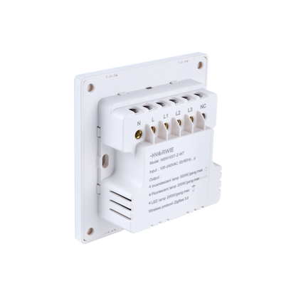 NSW100 3 Gang Smart Light Switch – White Touch Glass
