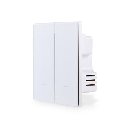 NSW100 2 Gang Smart Light Switch – White, Glass Finish