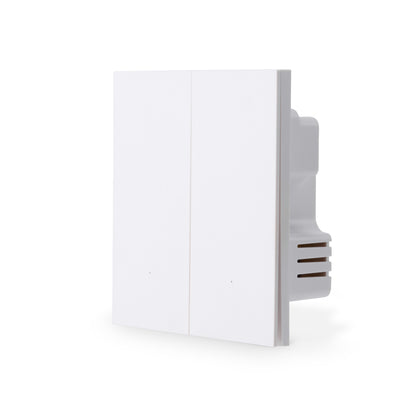 NSW100 2 Gang Smart Light Switch – White, Plastic Finish